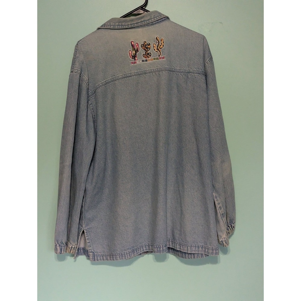 Denim Jacket Women's Passion-1 Zip Up Size XL 100% Cotton Vintage - Picture 10 of 13